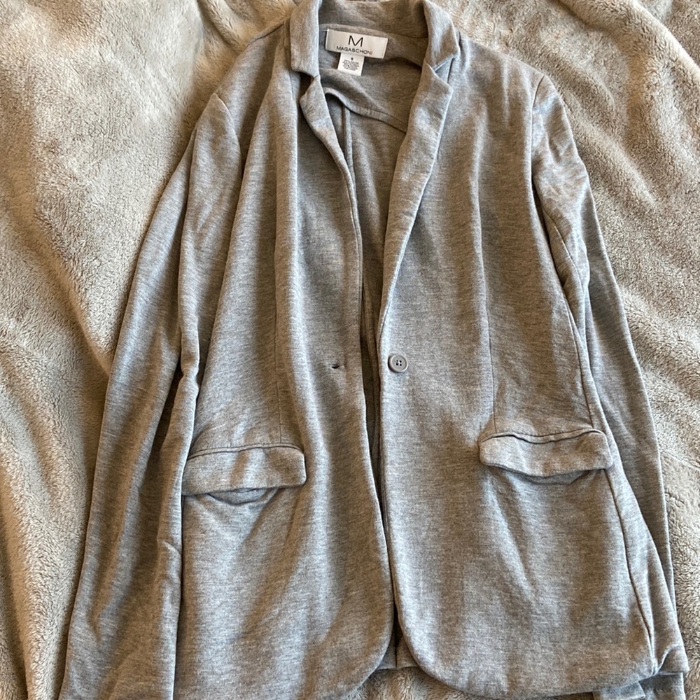 Grey sweater blazer